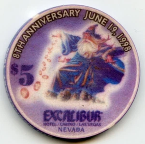 5 $ Excalibur 8th Anniversary LE Chip Las Vegas 1998 - Bild 1 von 2