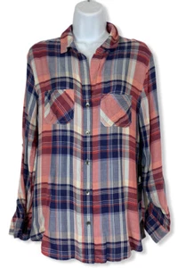 Rock & Republic Long Sleeve Roll Tab Shirt- Women's Shirt Size S-Plaid - NWT - Picture 1 of 8