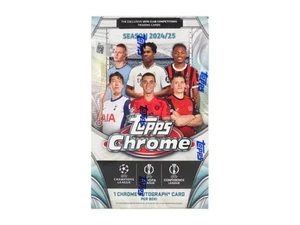 Box Caja Cromos 2024/25 Topps Chrome UEFA Club Competitions Soccer Hobby Box - Imagen 1 de 3