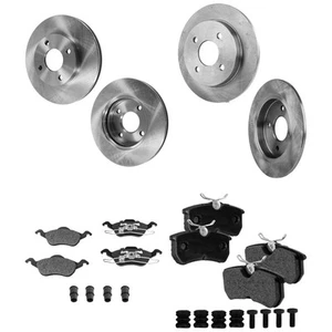 Front & Rear Brake Disc Rotors and Pads Kit For Ford Focus 2001 2002 2003 - Picture 1 of 12
