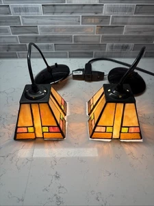 Tiffany-Style Set Of 2/1-light Blackish Bronze Hanging Pendant - Picture 1 of 19