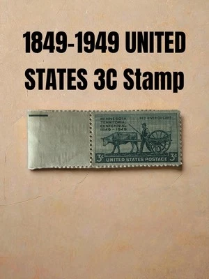 1949 United States Minnesota Territorial Centennial 3 C Stamps SJXX-594 - Image 1 of 2