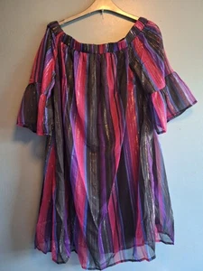 Simply Be womens Glittery Bardot Blouse Top uk size 14 - Picture 1 of 4