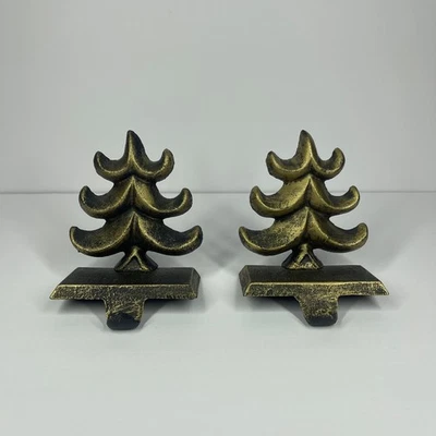 "Lote de 2 soportes para medias de hierro fundido árbol de Navidad de 4,5"" de colección" Foto 1 de 4