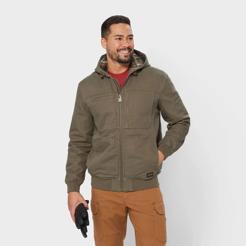 ¡GRAN VENTA! Chaqueta de acción con capucha forrada en franela con manguera contra incendios para hombre - auténtica 100 %. Foto 1 de 1