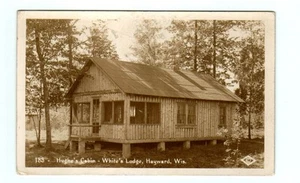 Hughes Cabin Whites Lodge Hayward WI RPPC Postkarte - Bild 1 von 1