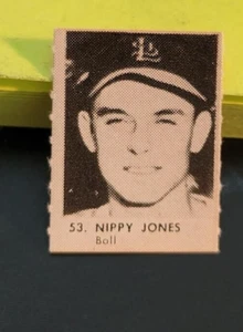 Tarjetas de tira de juego R423 1950 espalda naranja Nippy Jones #53 - Imagen 1 de 2