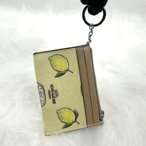 Coach Mini Skinny Id Case With Lemon Print Garden Glade Multi CAR18 NWT - Picture 1 of 4