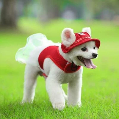 Vestidos de arnês para cachorros pequenos meninas fofos filhote de cachorro gato colete roupas - Imagem 1 de 4