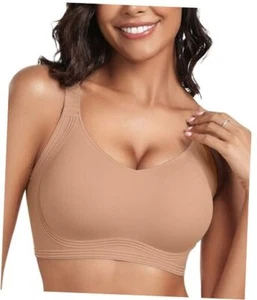 Womens Seamless Push Up Bras No Underwire Full Coverage X-Large Apricot - Picture 1 of 7