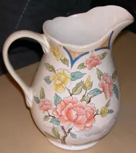 WADE Porcellana, Grande Brocca Alta 8", Disegno Floreale, Made in England - Foto 1 di 1
