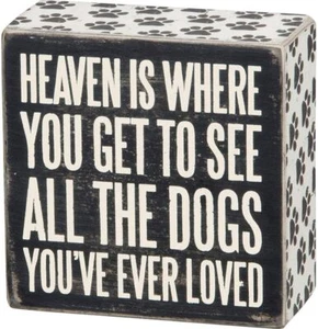 Primitives by Kathy Box Sign, 4-Inch by 4-Inch, All The Dogs,Plaques & Signs - Picture 1 of 1