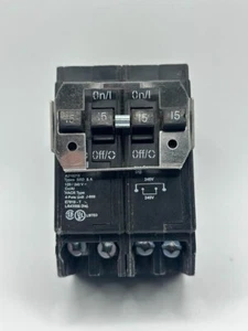 USED Eaton CUTLER HAMMER BQ215215 2 Pole 15 Amp Two Quad Circuit Breaker - Picture 1 of 6