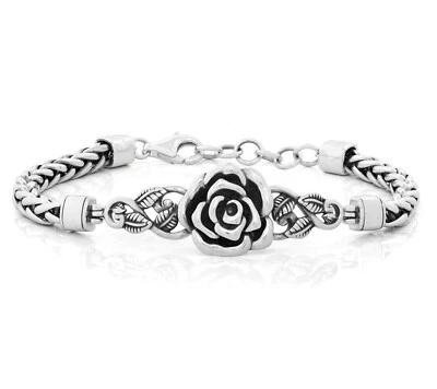 Or Paz Israel 925 Sterling Silver Wheat Chain Bracelet Rose adjustable 8.25-9.25 - Image 1 of 4