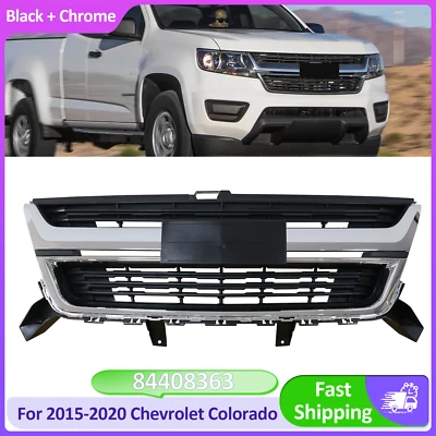 Parachoques delantero para Chevrolet Colorado negro 2015-2020 parrilla superior con moldura cromada Foto 1 de 4