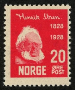 Norway 1928 (NK 161, MI 138, SC 133) - Henrik Ibsen - MNH - Picture 1 of 1