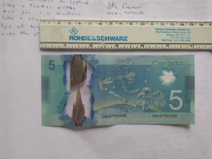 dollar banknote 5 Fancy word INK in serial art legal tender five Canada - Picture 1 of 7