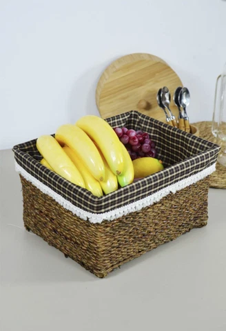 Rectangular Wicker Saddle Basket Cover