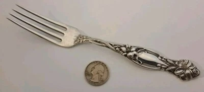 FRONTENAC by International ART NOUVEAU Sterling Silver LILY 7.5"  Dinner Fork - Image 1 of 4