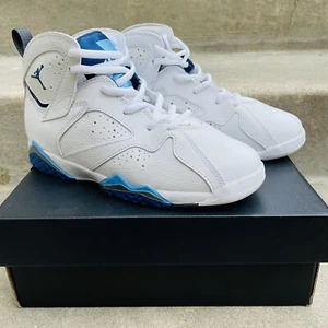 NIKE AIR JORDAN VII BP 7 RETRO WHITE FRENCH BLUE FLINT GREY 304773-107 Size 3Y - Picture 1 of 9