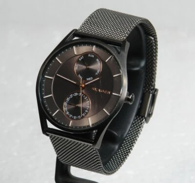 Skagen SKW6180 Day & Date Quartz Holst Grey Watch with Mesh Bracelet Strap - Image 1 of 3