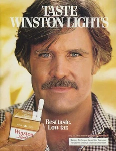 Winston Lights Cigarettes - Moustache Man - Original Magazine Print AD 1979 - Picture 1 of 1