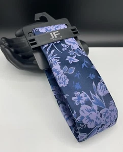 JF J. Ferrar Men's Polyester Tie ~ Navy Blue ~ Floral ~ Narrow ~ MSRP: $34. - Picture 1 of 2