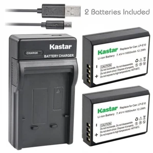 LP-E10 Battery& Slim USB Charger for Canon EOS 1100D,1200D,1300D,Rebel T3 T5 T6 - Picture 1 of 7