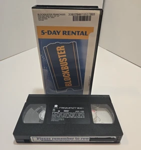 Blockbuster Video VHS Clamshell Case & VHS Movie "Frequency" Former Rental - Picture 1 of 4