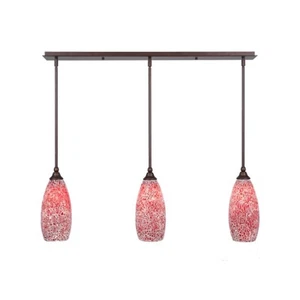 Toltec 3 Light Mini Pendant, Bronze, 5.5" Red Fusion - 36-BRZ-5066 - Picture 1 of 1
