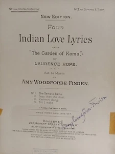 Vier indische Liebestexte aus dem Garten von Kama signiert von Amy Woodbourne-Finden - Bild 1 von 5