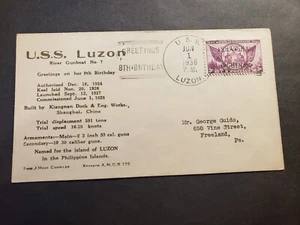 USS LUZON PG-47 Naval Cover 1936 HARRINGTON Cachet SHANGHAI, CHINA - Picture 1 of 2