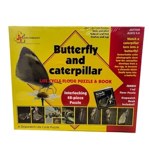 NEW Butterfly & Caterpillar Life Cycle Floor Puzzle & Book Judy Instructo VTG - Picture 1 of 2