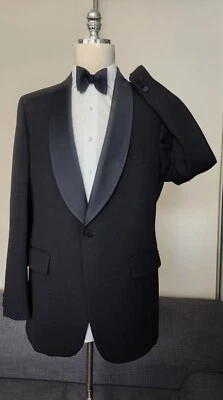 De Colección Jos A Bank Talla 43L Un Botón Esmoquin Chaqueta Para Hombres Negro Chal Cena Abrigo  Foto 1 de 4