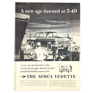 1959 CHRYSLER SIMCA Vedette VINTAGE PRINT AD Car Automobile V-8 Economy - Picture 1 of 1