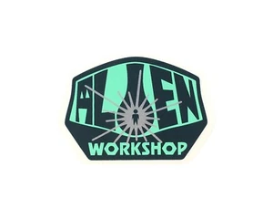 Alien WorkShop AWS Logo Skateboard Sticker small 2in mint silver on green AWS4 - Picture 1 of 2