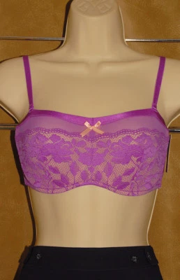 BETSEY JOHNSON - Purple - Floral Lace - Sexy Underwire BRA - sz 32 D *NEW TAGS! - Image 1 of 4