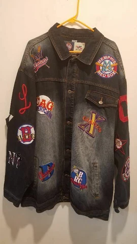 New York Black Yankees Detroit Stars Headgear Mens Jean Jacket Blue Pocket XXXXL Cover