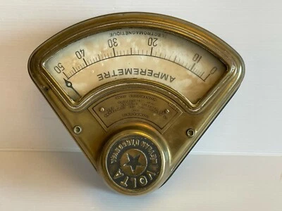 Ancien Ampèremètre VOLTA  en laiton  MEYLAN D'ARSONVAL - Photo 1/4