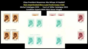 Liberia 1999 Libia Presidente Muammar Abu Minyar Gheddafi Set x3 Blocco Imperf MNH - Foto 1 di 4
