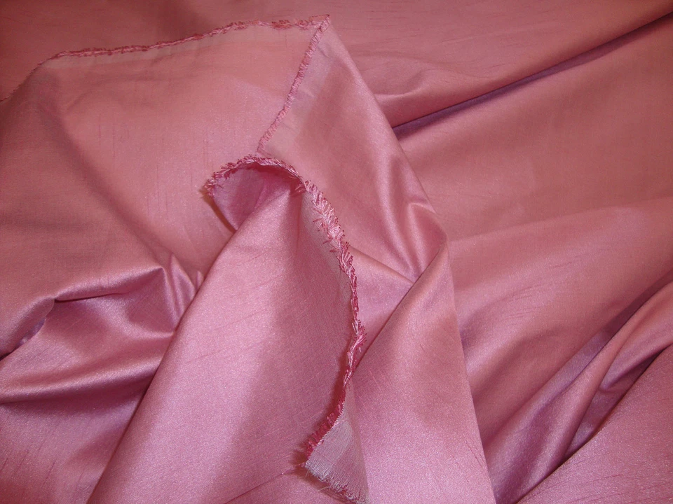 Shantung Faux Dupioni dusty rose Drapery wedding Silk Solid home decor Fabric  - Image 1 of 1