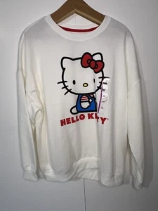 Hello Kitty Women's Size 2XL White L/S Sweatshirt Sanrio Soft Sweater NWT - Picture 1 of 7