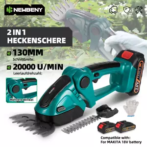 2 IN 1Akku Grasscheren mit 2 Batterie Strauchschere Schere Für Makita 18V Akku - Bild 1 von 17