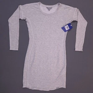 Skechers Rundhals Jersey Kleid XS hellgrau Destress 35" Länge Langarm - Bild 1 von 15