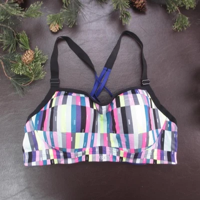 VSX Sport Sports Bra Womens 38C Multicolor Padded Underwire Racerback Athletic - Image 1 of 4