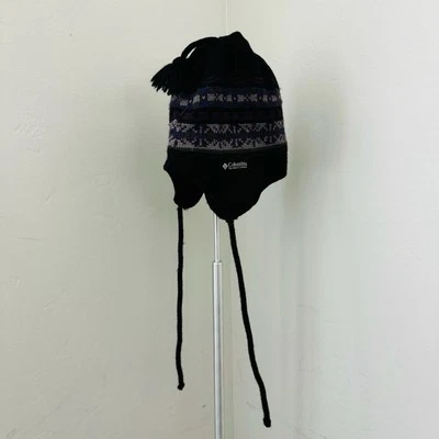 Columbia Wool Knit Black And Purple Winter Hat Women’s One Size - Image 1 of 4
