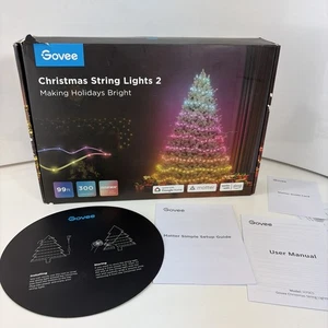 NOB Govee Christmas Lights 2, RGBWIC 99FT 300LEDs Smart Christmas Tree Lights - Picture 1 of 6