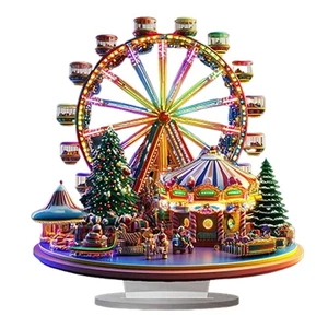 Christmas Ferris Wheel Ornament Acrylic Ferris Wheel Shelf Ornaments 2D - Picture 1 of 12