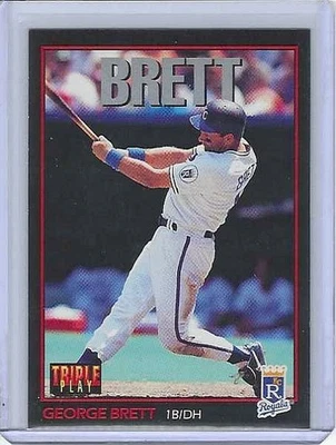 GEORGE BRETT  "HOF"   1993  LEAF TRIPLE PLAY   #214   ROYALS / FREE SHIP - Image 1 of 2