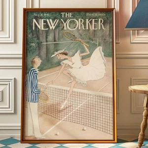 The New Yorker Vintage Poster – August 16 1941 Tennis Wall Art | Retro Decor - Picture 1 of 5